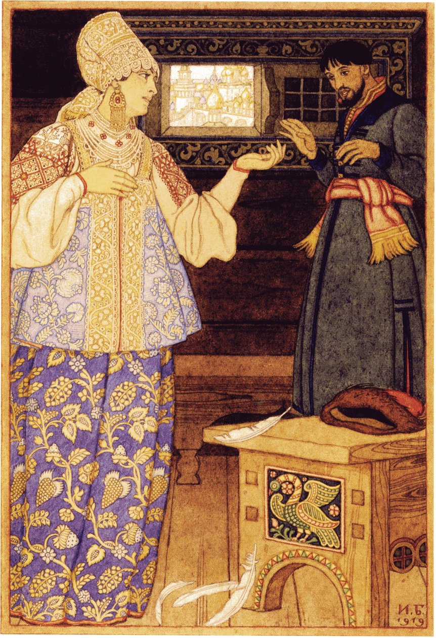 Archers Wife og Andrey the Archer, 1919 av Ivan Yakovlevich Bilibin