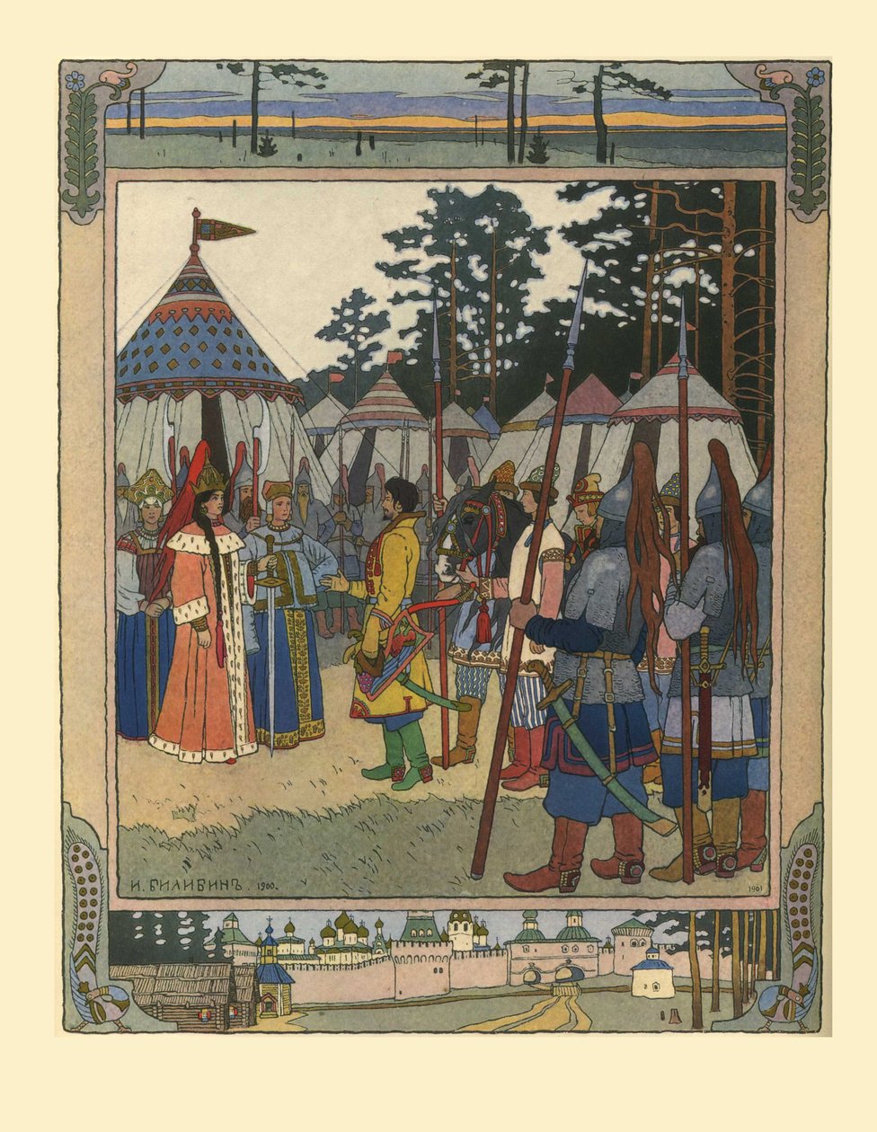 Illustrasjon for eventyret Marya Morevna, 1901 av Ivan Yakovlevich Bilibin