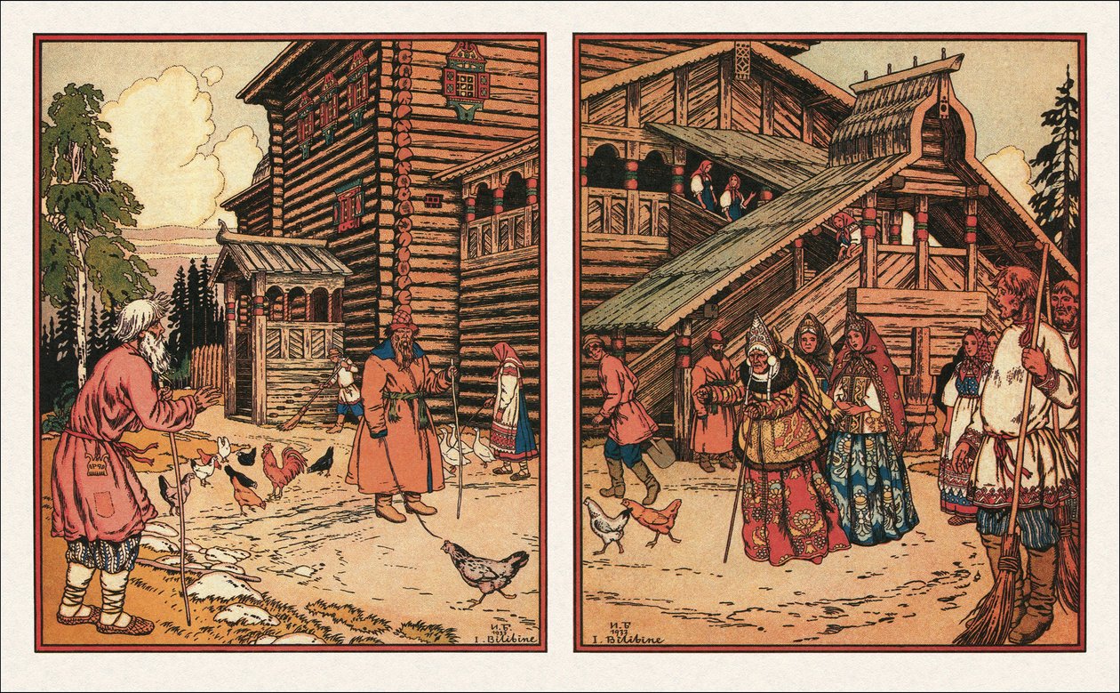 Illustrasjon til The Tale of the Fisherman and the Fish, 1933 av Ivan Yakovlevich Bilibin