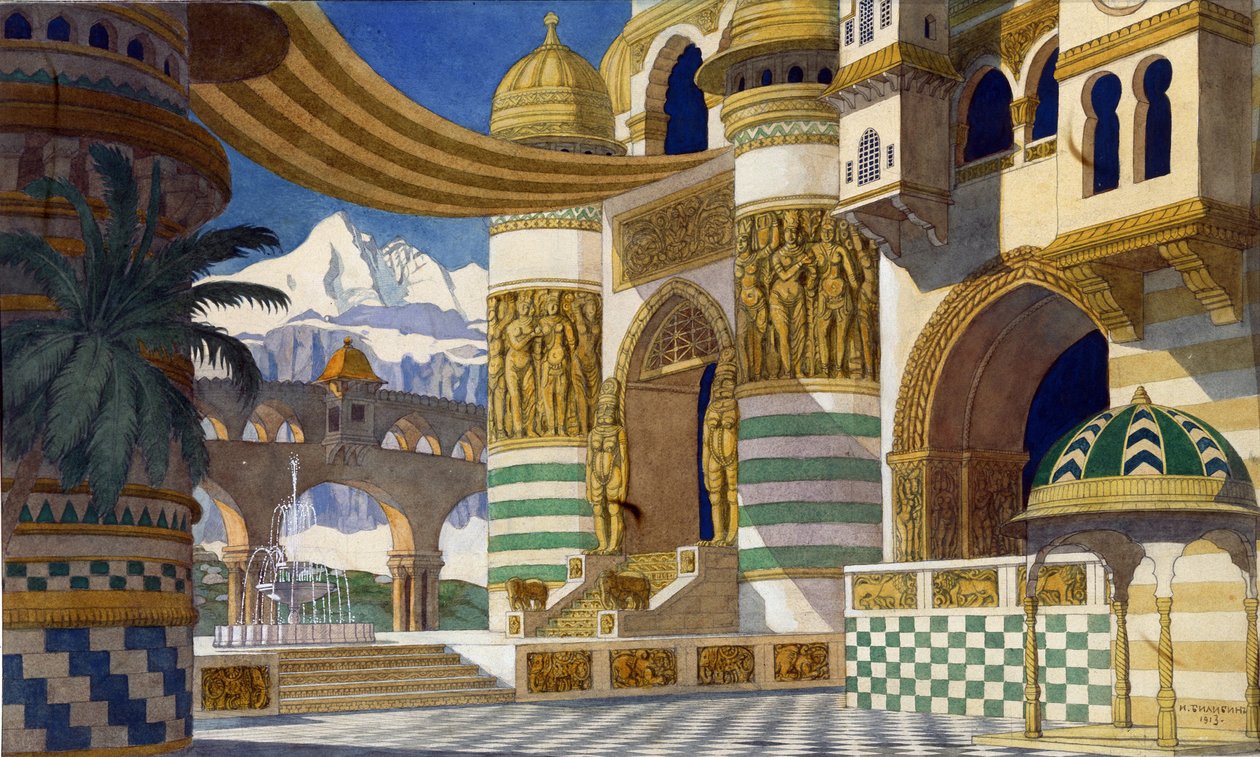 Scenografi for operaen Ruslan og Ludmila av M. Glinka, 1913 av Ivan Yakovlevich Bilibin
