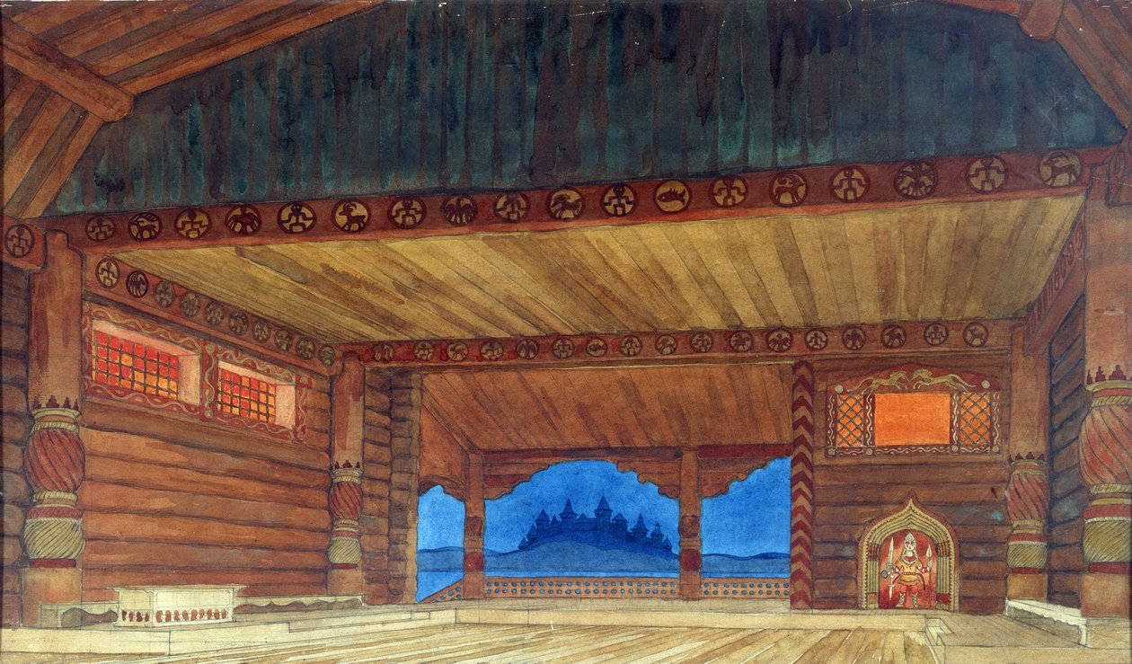 Scenedesign for operaen Ruslan og Lyudmila av M. Glinka, 1913 av Ivan Yakovlevich Bilibin