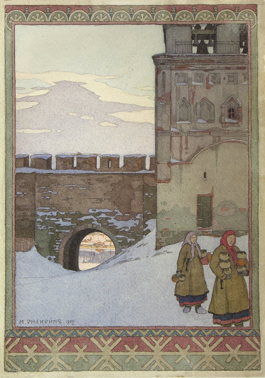 Vanntårnet i Novgorod Kreml, 1902 av Ivan Yakovlevich Bilibin