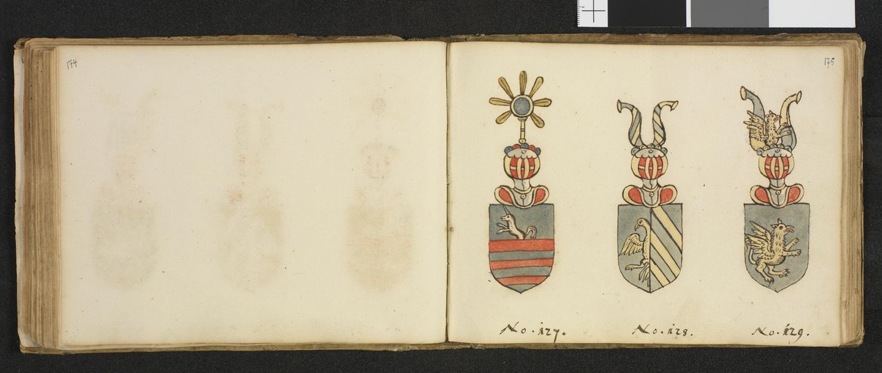 Illustrasjon hentet fra et privatarkiv i Nasjonalbiblioteket med tittelen Insignia quædam virorum illustrium in Norvegia quodam habitantium av Iver Nielssøn Hirtzholm av Iver Hirtzholm