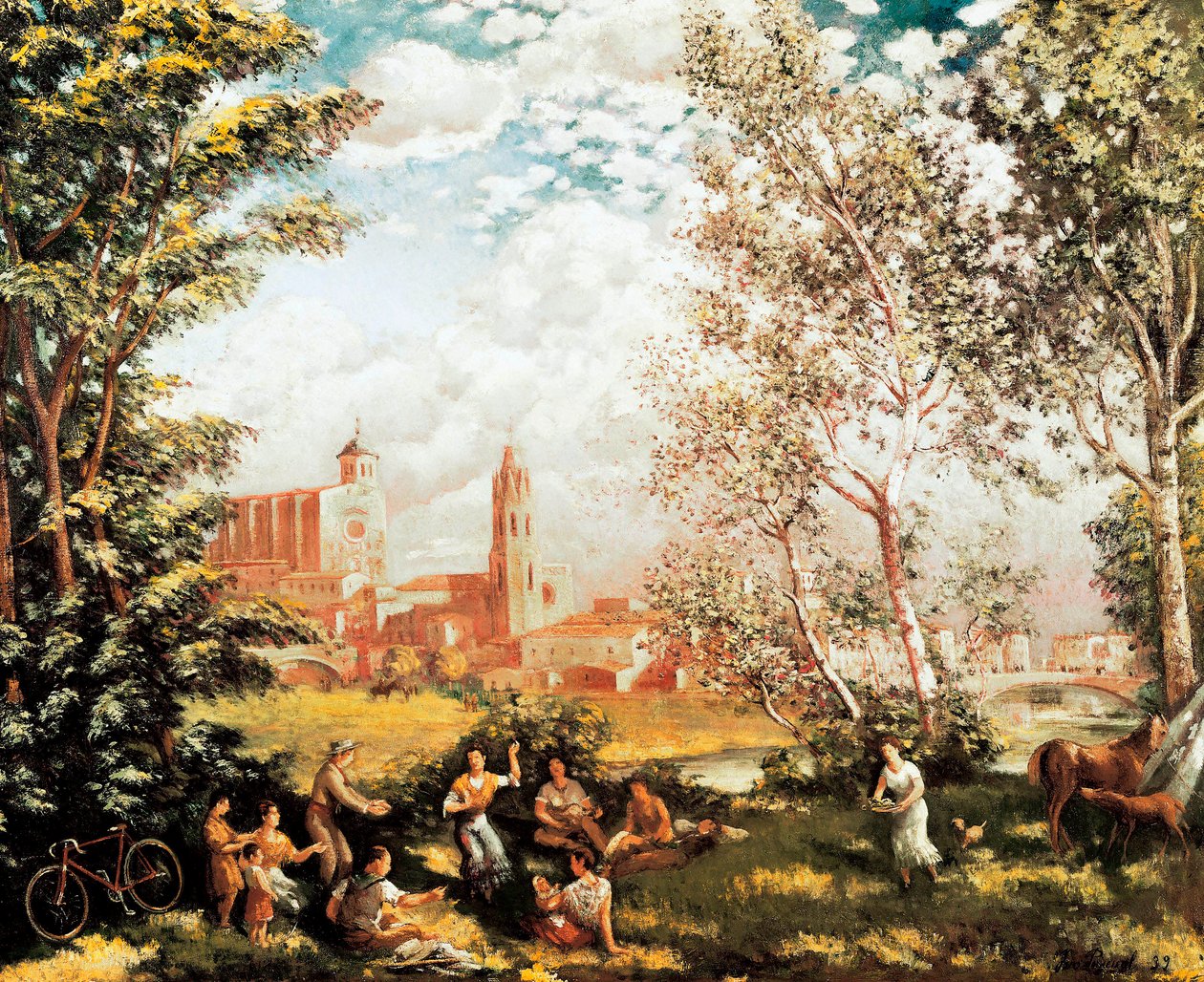 "Fete champetre" Maleri av Ivo Pascual i Rodes (1883-1949). 1939 DR av Ivo Pascual i Rodes