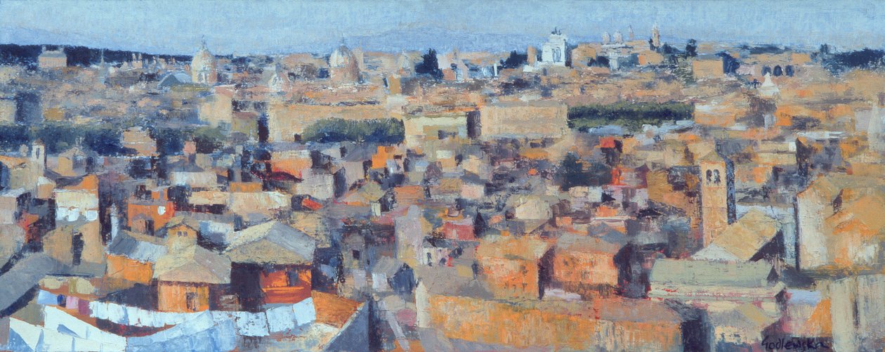 Roma, utsikt fra det spanske akademiet på Gianicolo, 1968 (se også 213353 og 213354) av Izabella Godlewska de Aranda