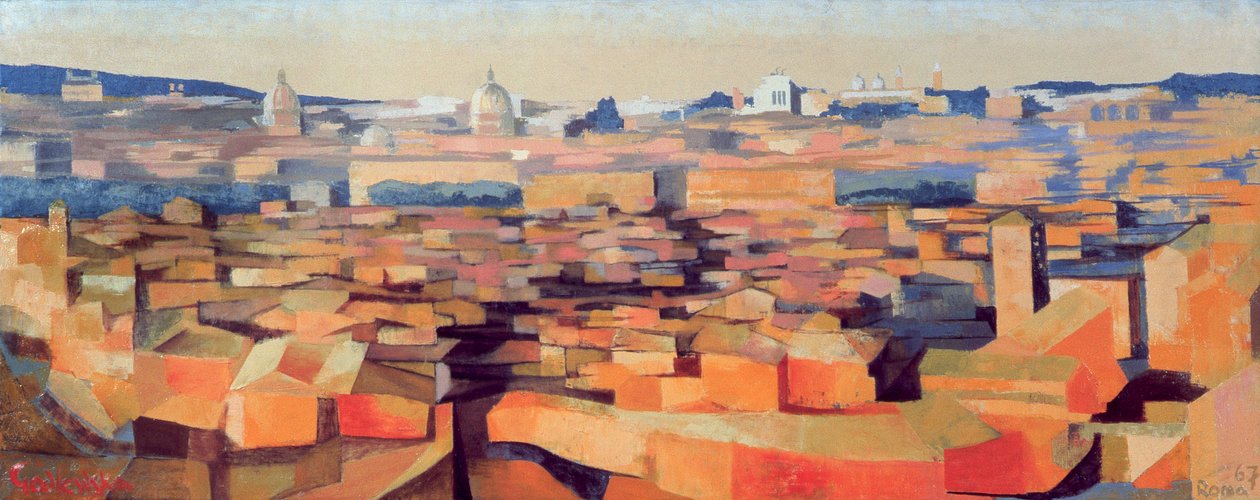Roma, utsikt fra det spanske akademiet på Gianicolo, skumring, 1968 (se også 213354 og 213357) av Izabella Godlewska de Aranda