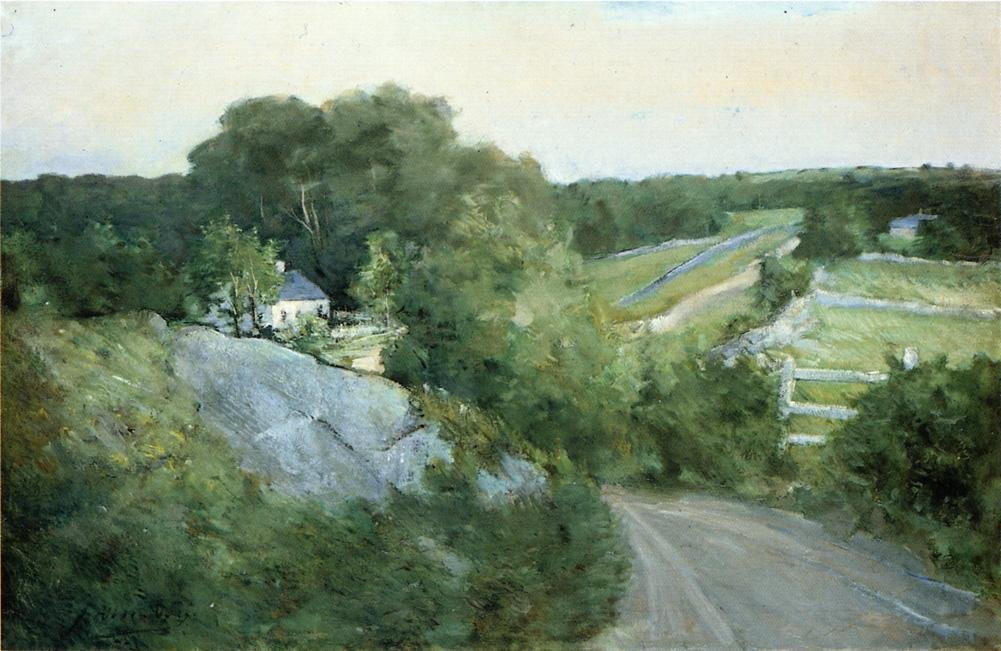 Green Hills og jordbruksland av J. Alden Weir