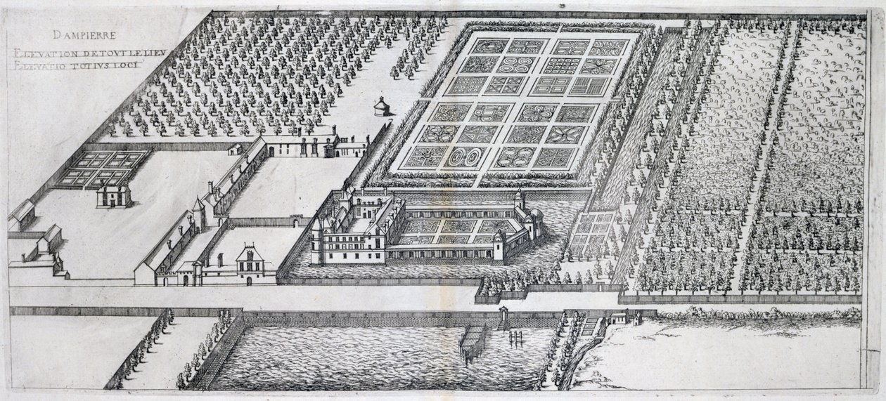 Chateau de Dampierre, utsikt over eiendommen, fra 