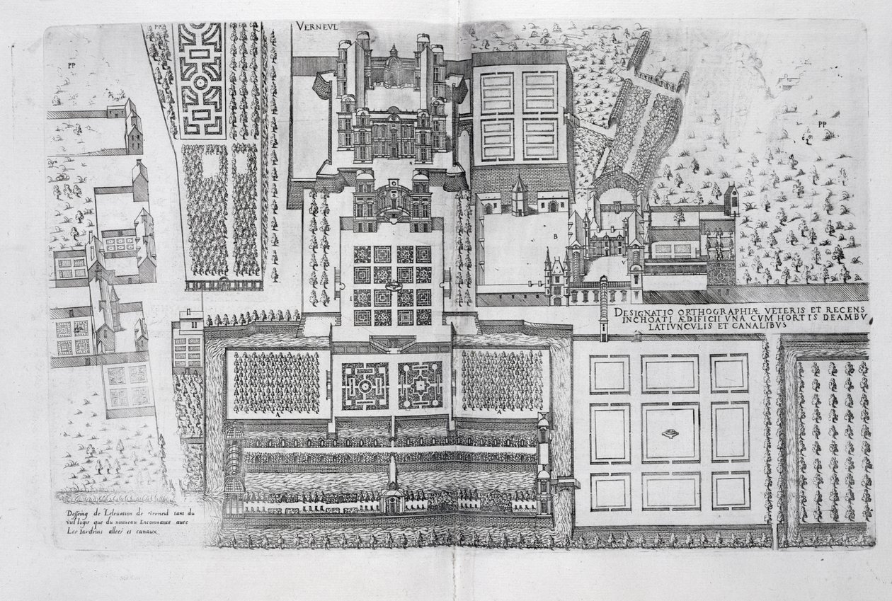 Chateau, hager og en del av parken ved Verneuil, fra 