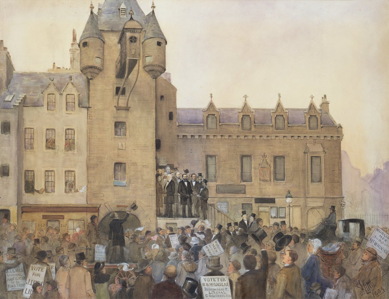 Før stemmeseddelloven, Canongate Tolbooth, Edinburgh, 1884 av J. Little