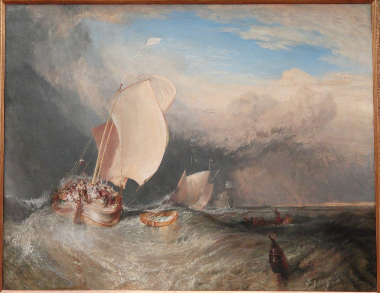 Fiskebåter med Hucksters forhandlinger om fisk av Joseph Mallord William Turner