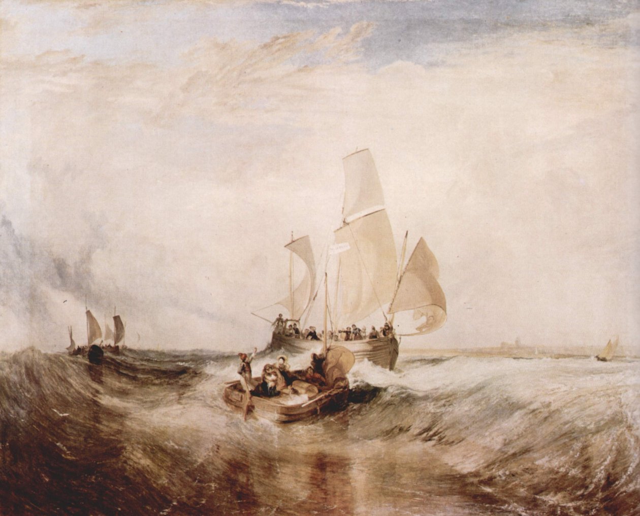 Nå for maleren kommer passasjerene ombord av Joseph Mallord William Turner