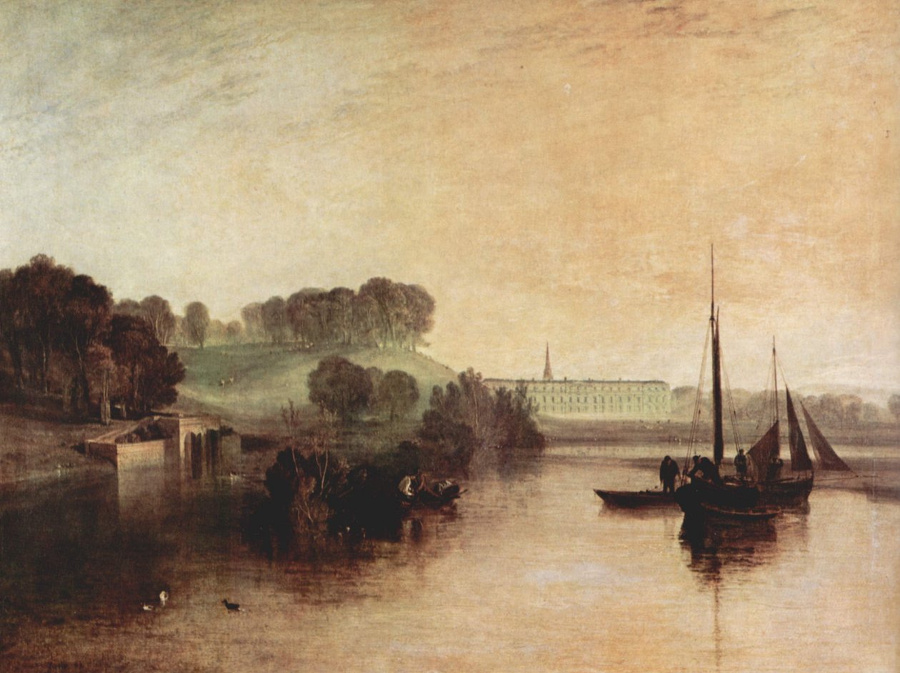 Petworth Sussex, residensen til jarlen fra Egremont, dugg morgen av Joseph Mallord William Turner