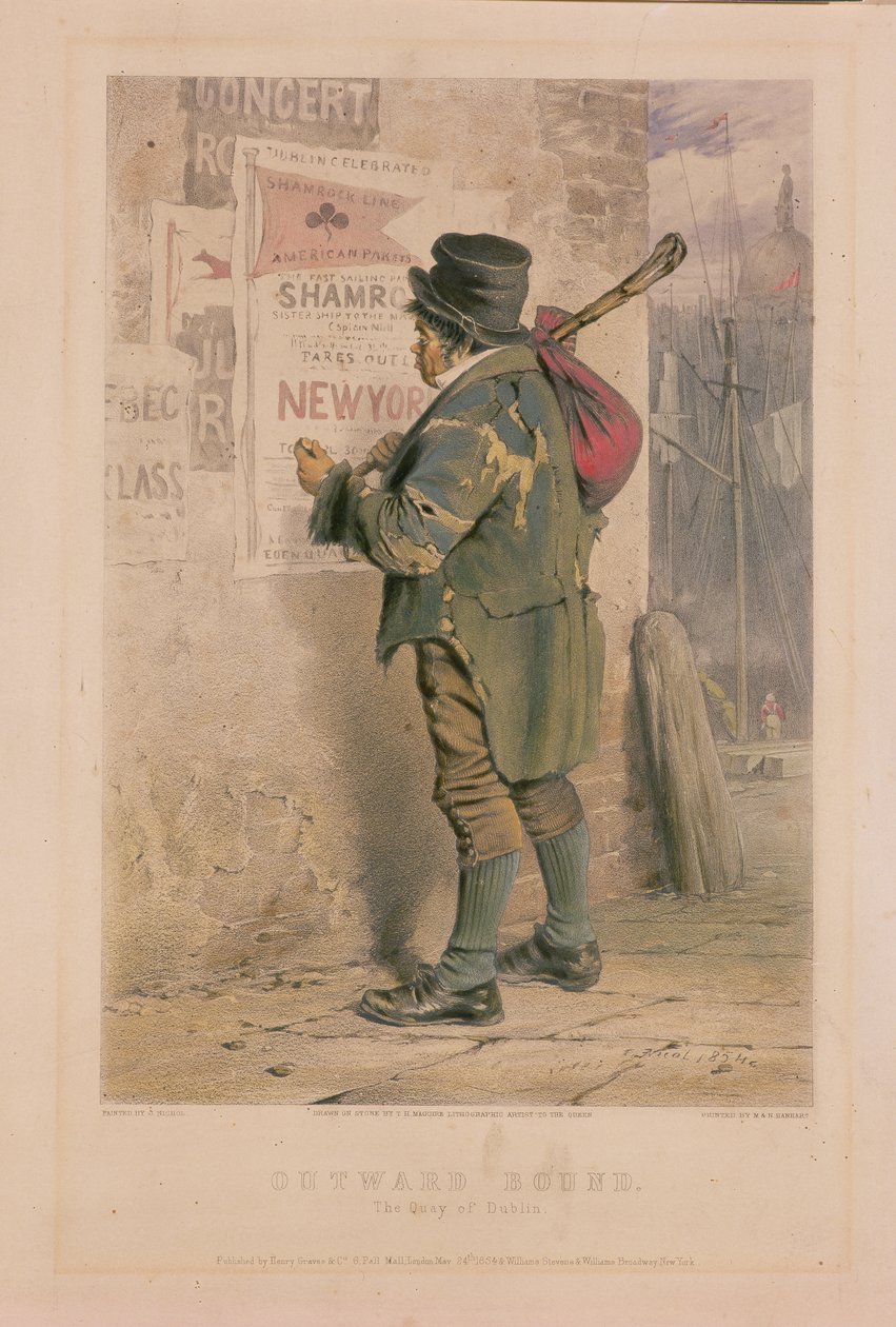 Outward Bound, The Quay of Dublin, gravert av T.H. Maguire, 1854 (se 189921) av J Nicol