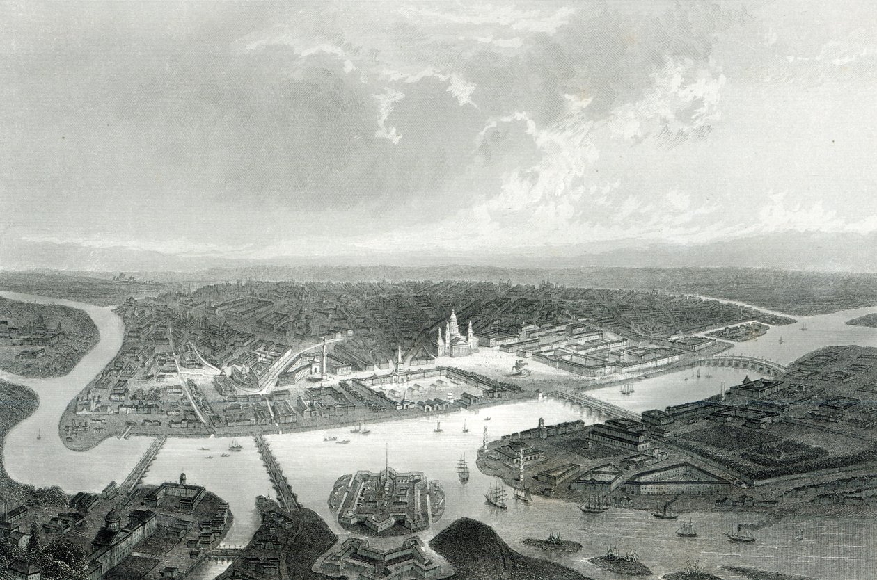 St.Petersburg, gravert av S.Bradshaw, ca. 1860 (gravering) av John Ramage