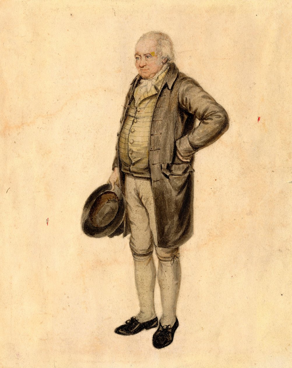 Portrett av Mr Bewick, Tregravering (kroppsfarge, blyant og wc på papir) av J. Richardson