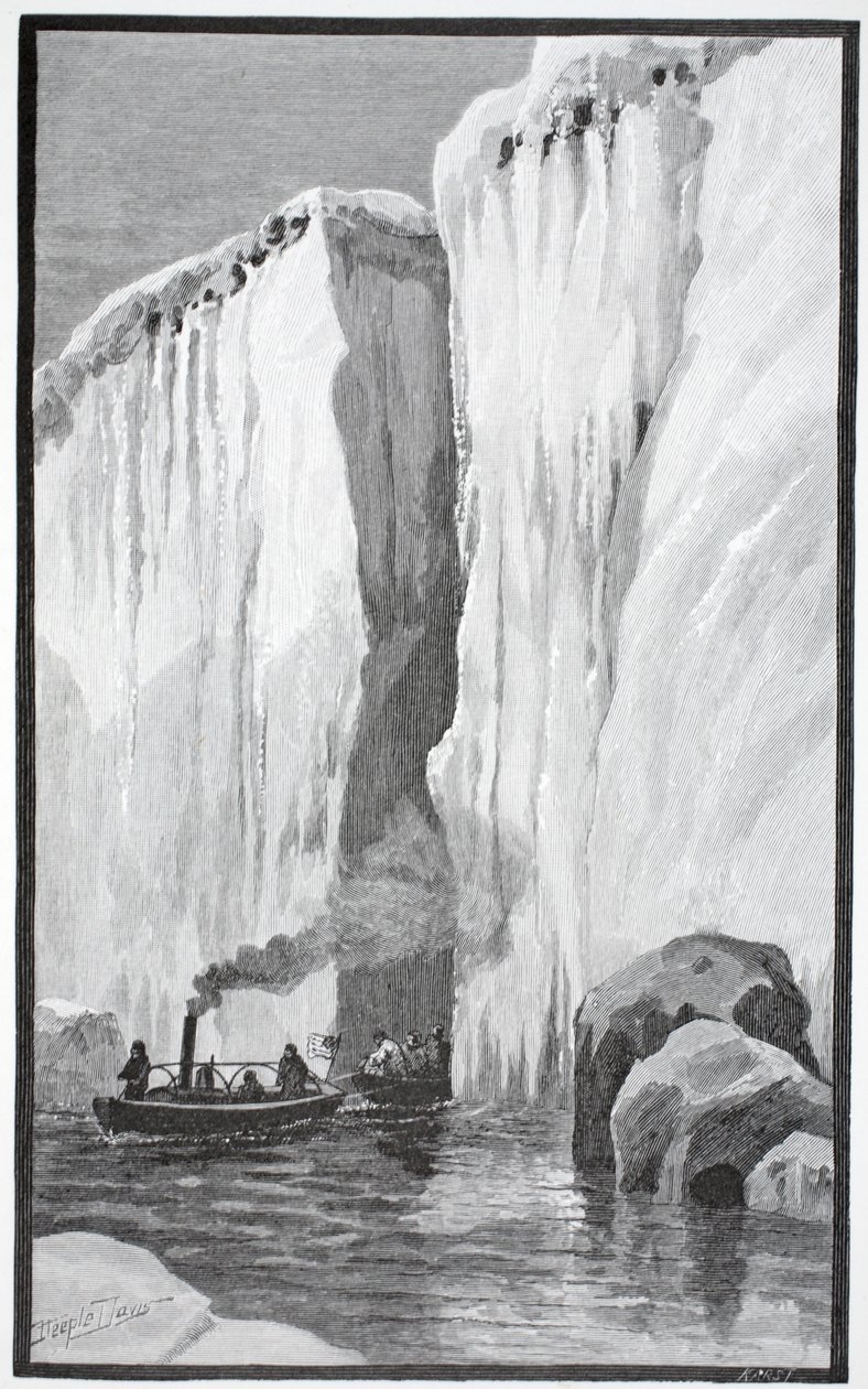 En fantastisk føring gjennom et delt floeberg, pub. London 1886 av J. Steeple Davis