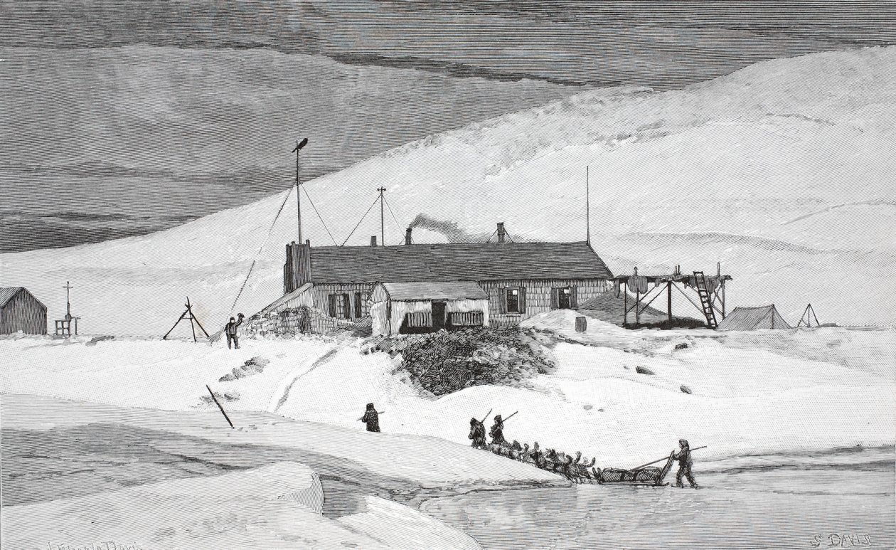 Fort Conger, Frinnell Land, 20. mai 1883, pub. London 1886 av J. Steeple Davis