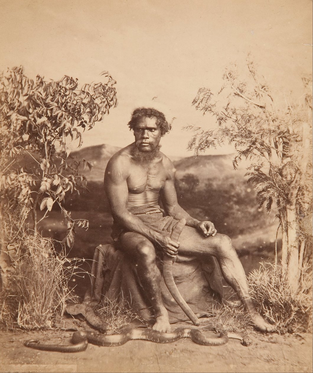 Portrett av en aboriginal mann av J W. Lindt