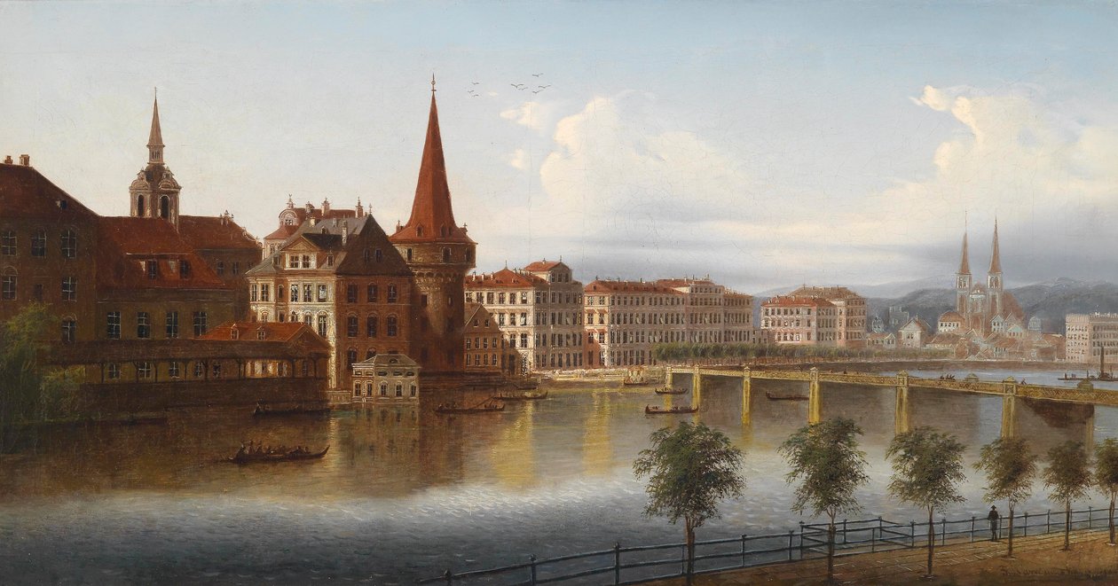 Utsikt over Lucerne, Sveits av J. Wilhelm Jankowsky