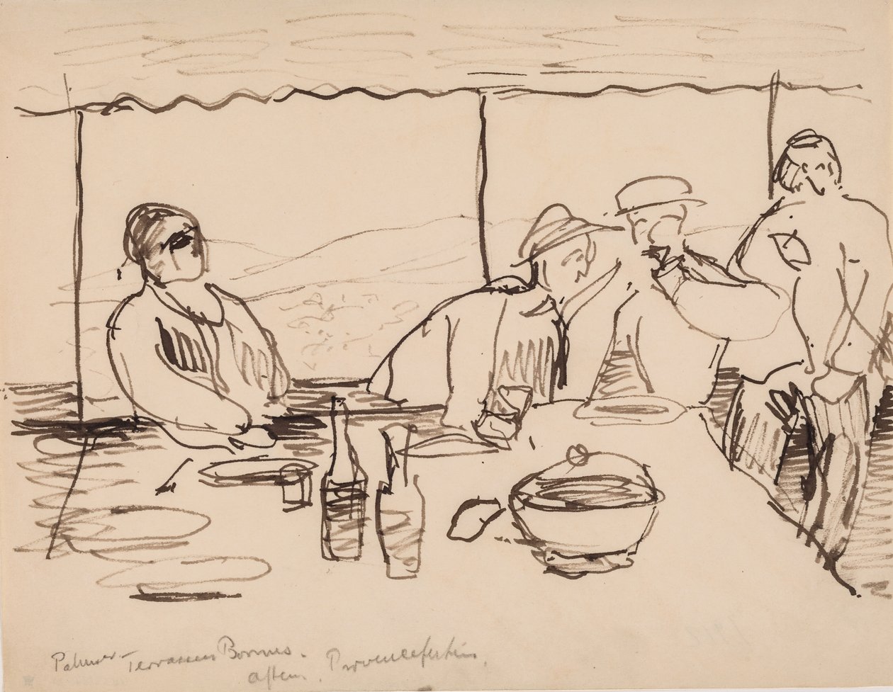 Kveld på terrassen, Bormes, Provence av J.A. Jerichau
