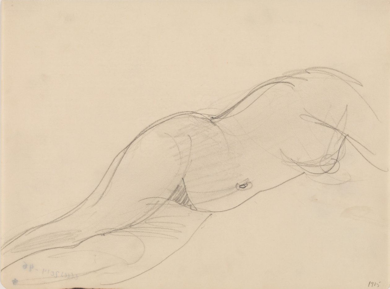 Kvinnemodell, liggende av J.A. Jerichau