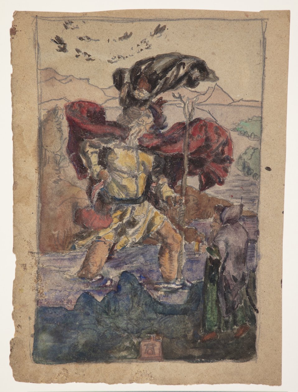 Studie etter Dürer: Saint Christopher II av J.A. Jerichau