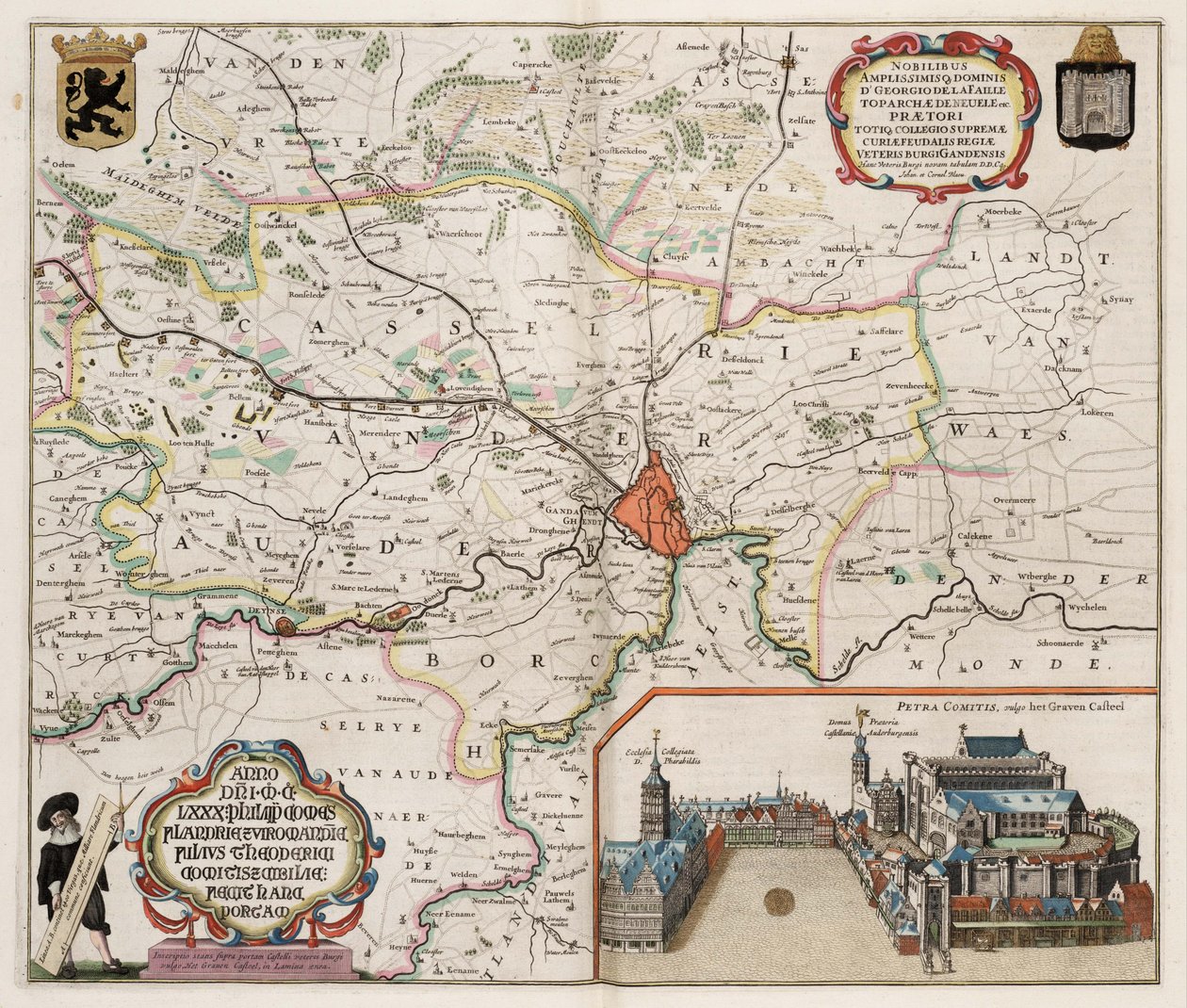 Kart over Ghent, Belgia av J.Blaeu