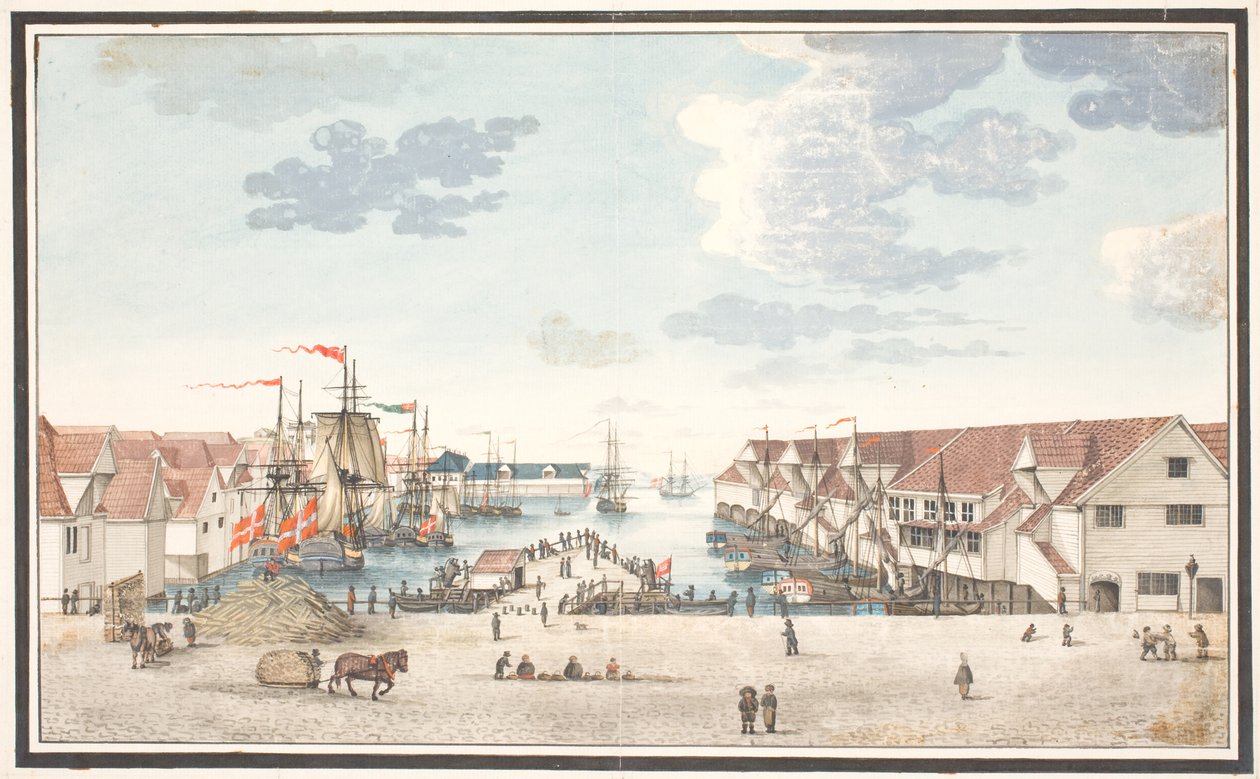 Brygge i Bergen av Johan Christian Dahl