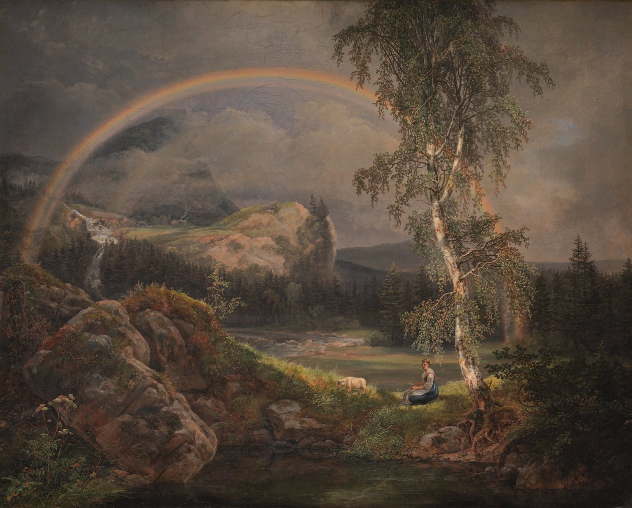 Norsk landskap med regnbue av Johan Christian Dahl
