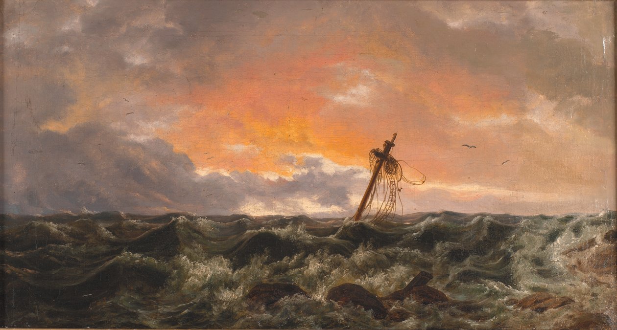 Havlandskap med et vrak av Johan Christian Dahl