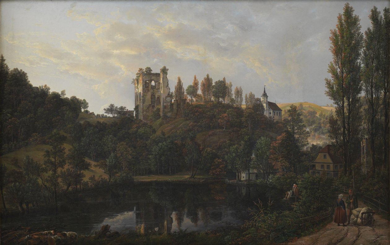 Slottsruinen ved Tharandt av Johan Christian Dahl