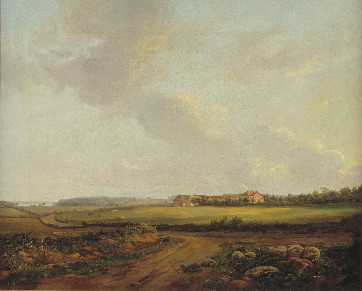 Utsikt over Engelholm ved Præstø på Sjælland av Johan Christian Dahl
