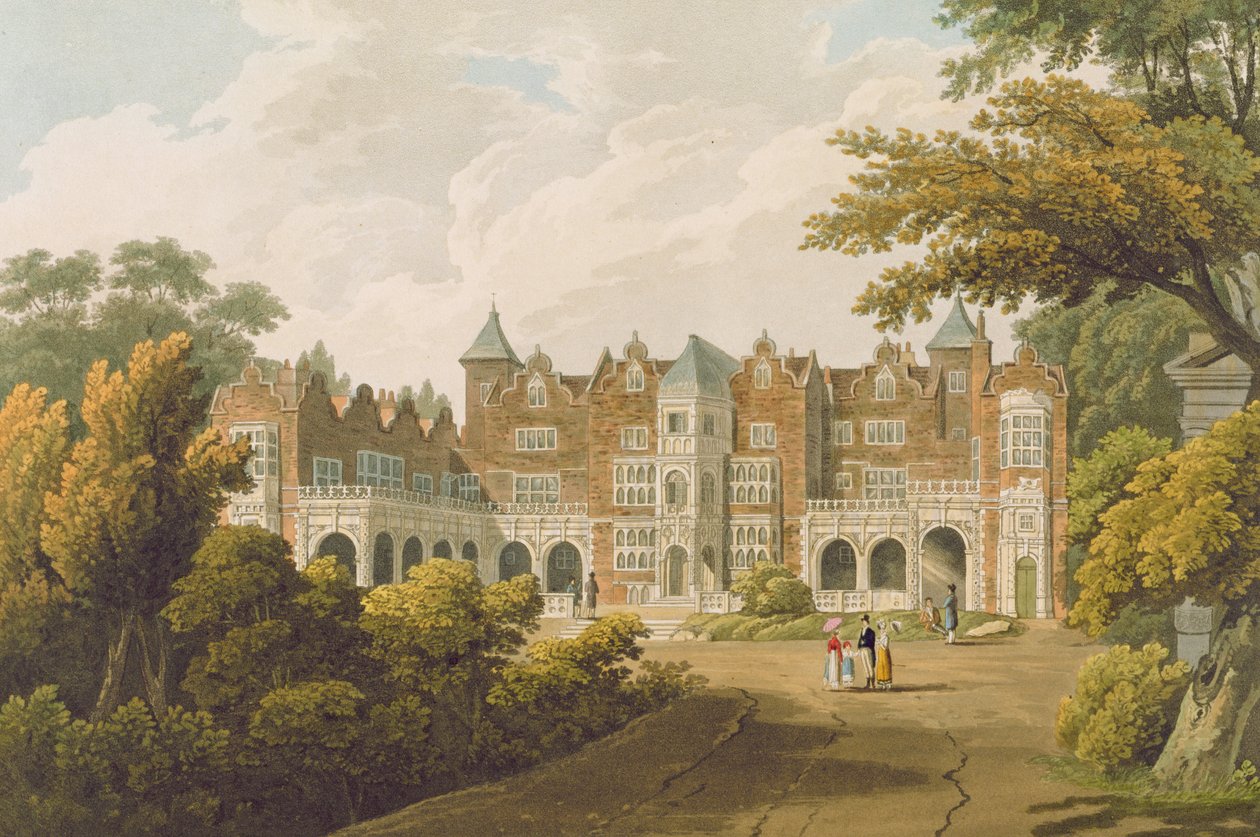 Holland House, sete for Høyre ærede Lord Holland, gravert av R. Havell und Son av J.C. Smith