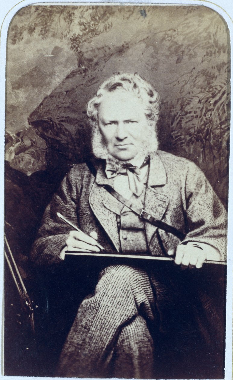 Portrett av Sir Edwin Landseer (1802-73) (albumtrykk) av J.C. Watkins