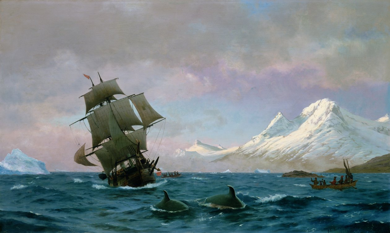 Å fange hval, 1875 av J.E. Carl Rasmussen