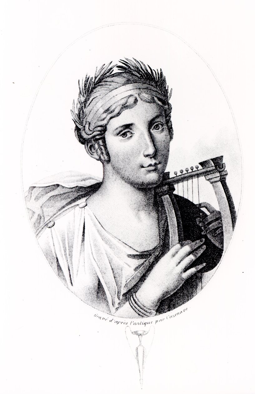 Portrett av Sappho av J.F. Cazenave
