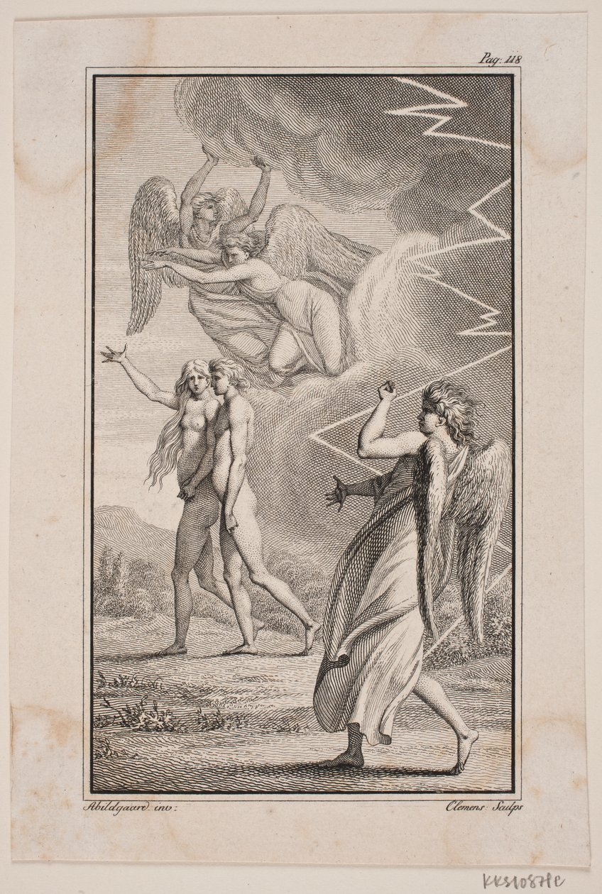 Illustrasjon for Johannes Ewalds "Adam og Eva" V av J.F. Clemens