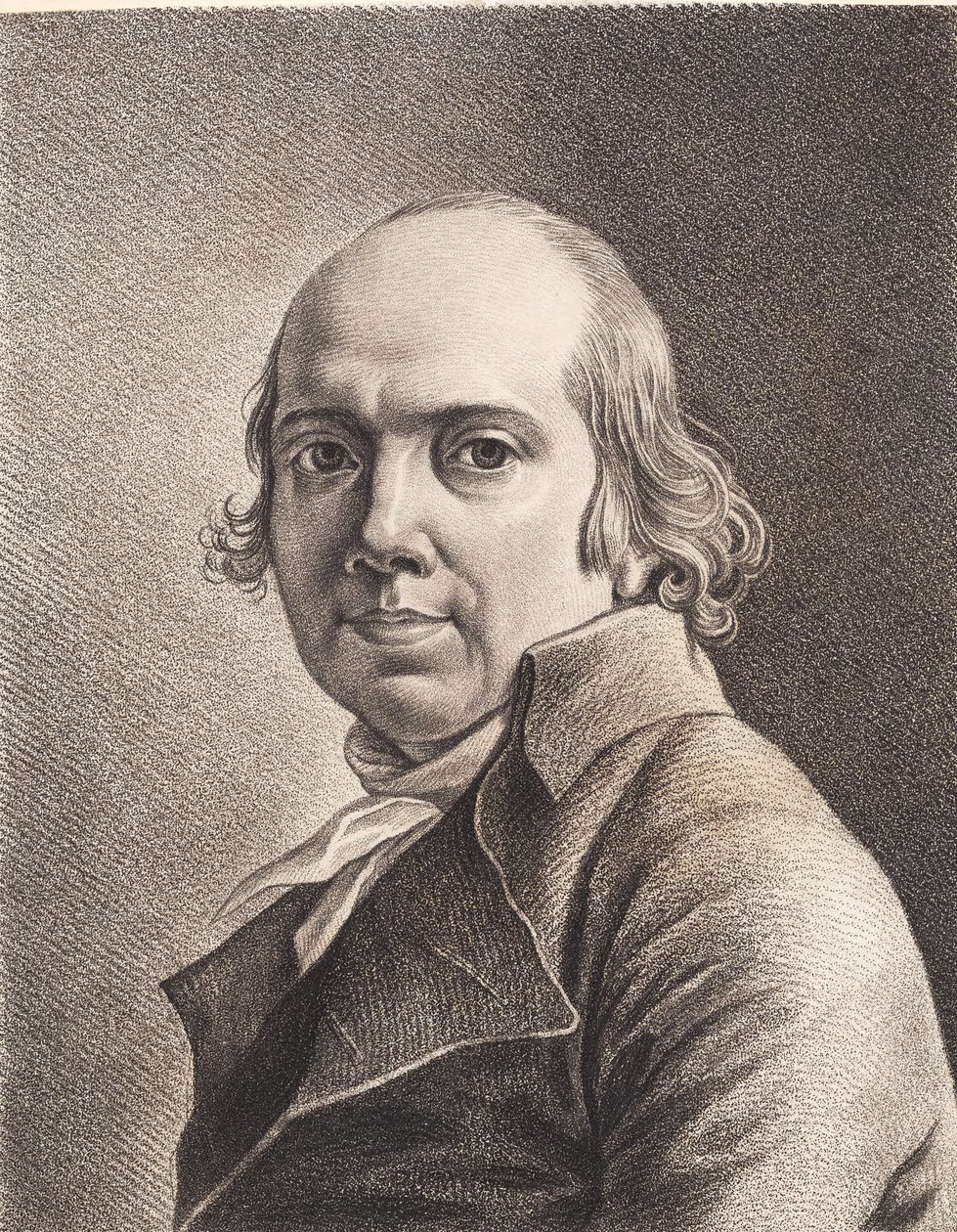 Jens Juels tegnet et selvportrett av J.F. Clemens