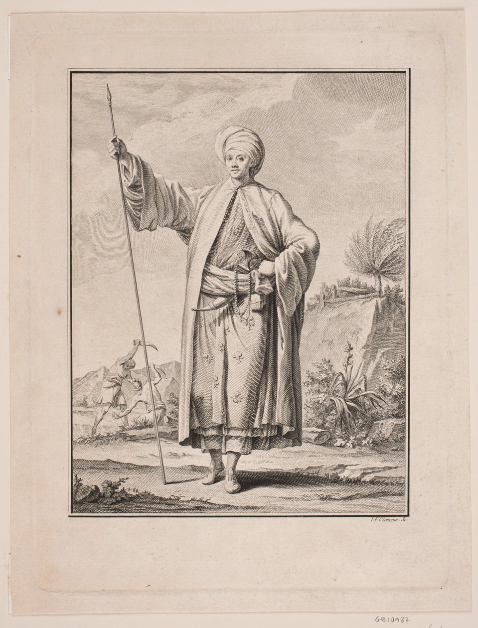 Portrett av Carsten Niebuhr i arabisk kjole av J.F. Clemens