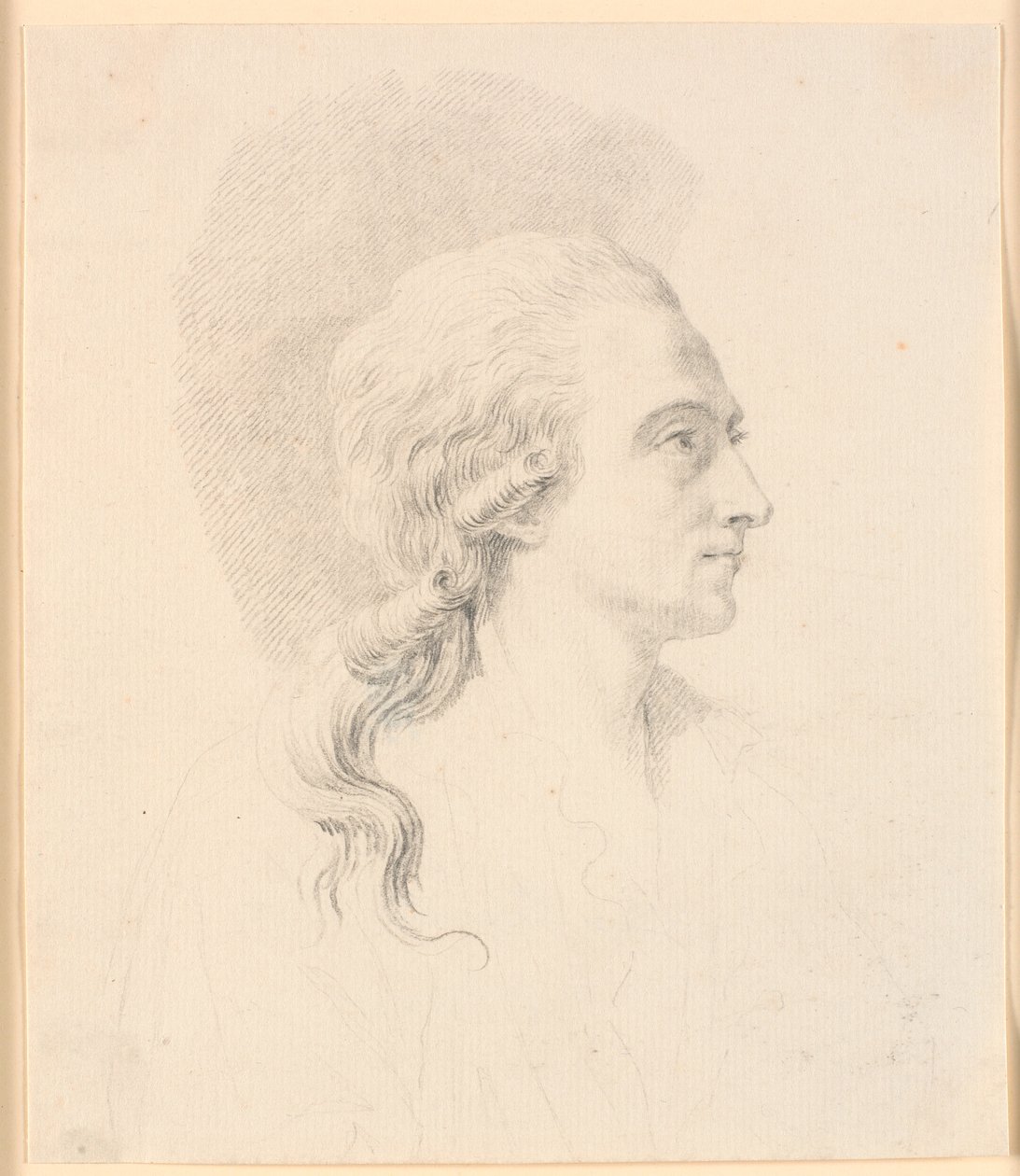 Portrett av billedhuggeren Alexander Trippel. Profil til høyre av J.F. Clemens