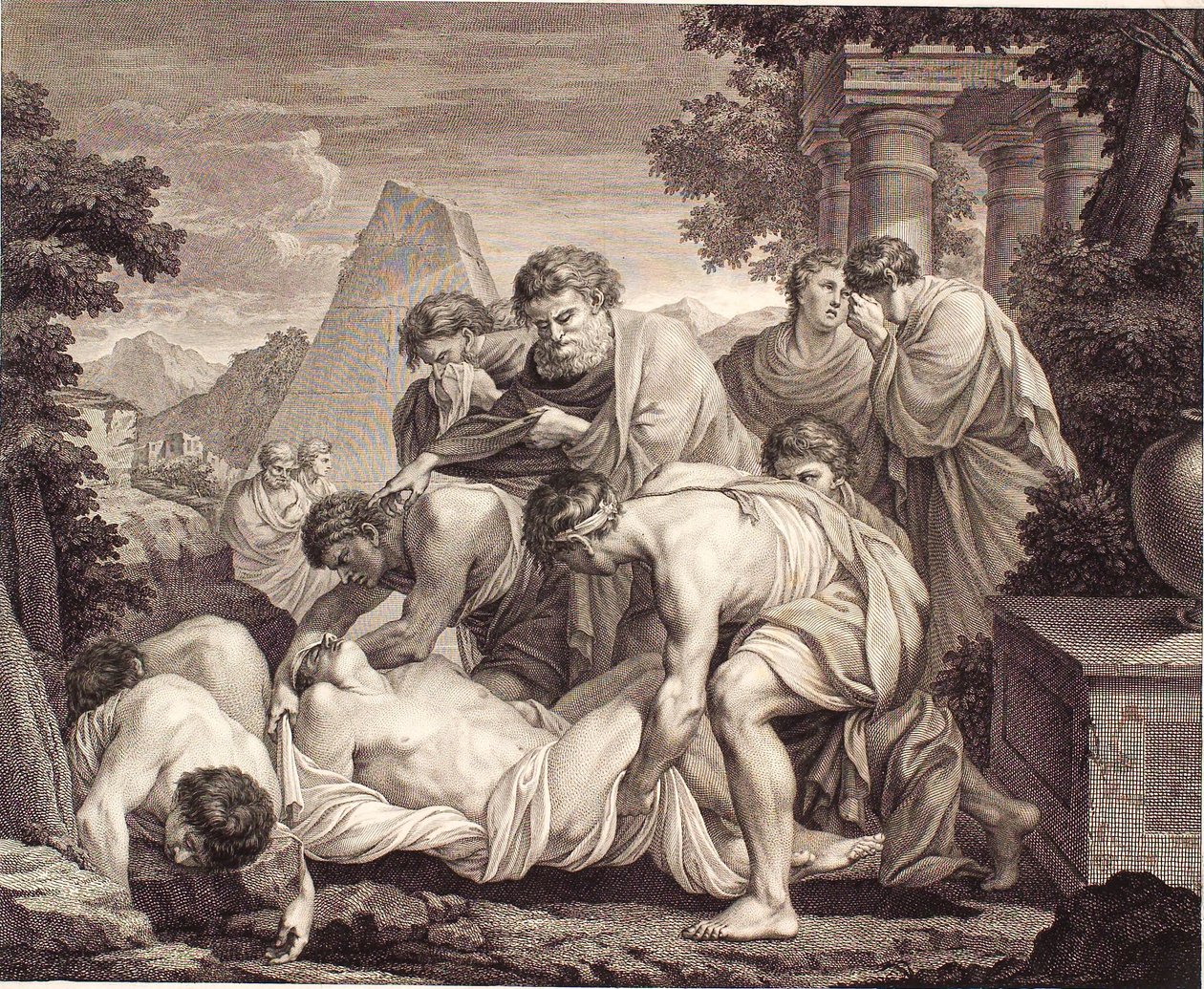 Tobias lar de døde begraves under pesten av J.F. Clemens