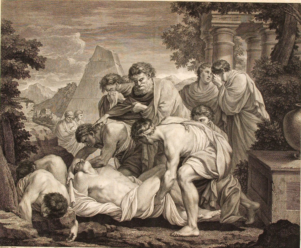 Tobias lar de døde begraves under pesten av J.F. Clemens