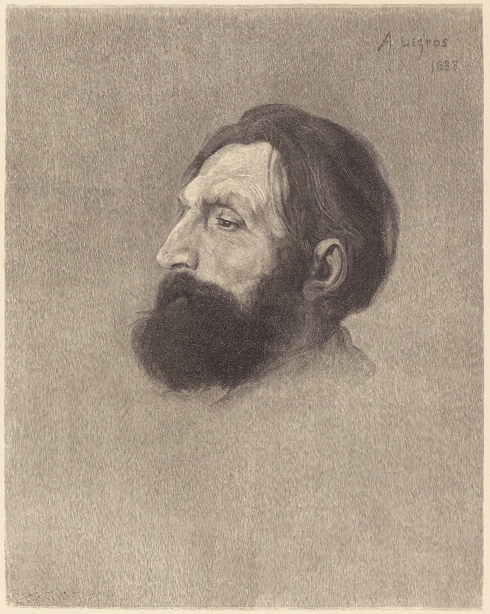 Auguste Rodin av J.H.E. Whitney after Alphonse Legros