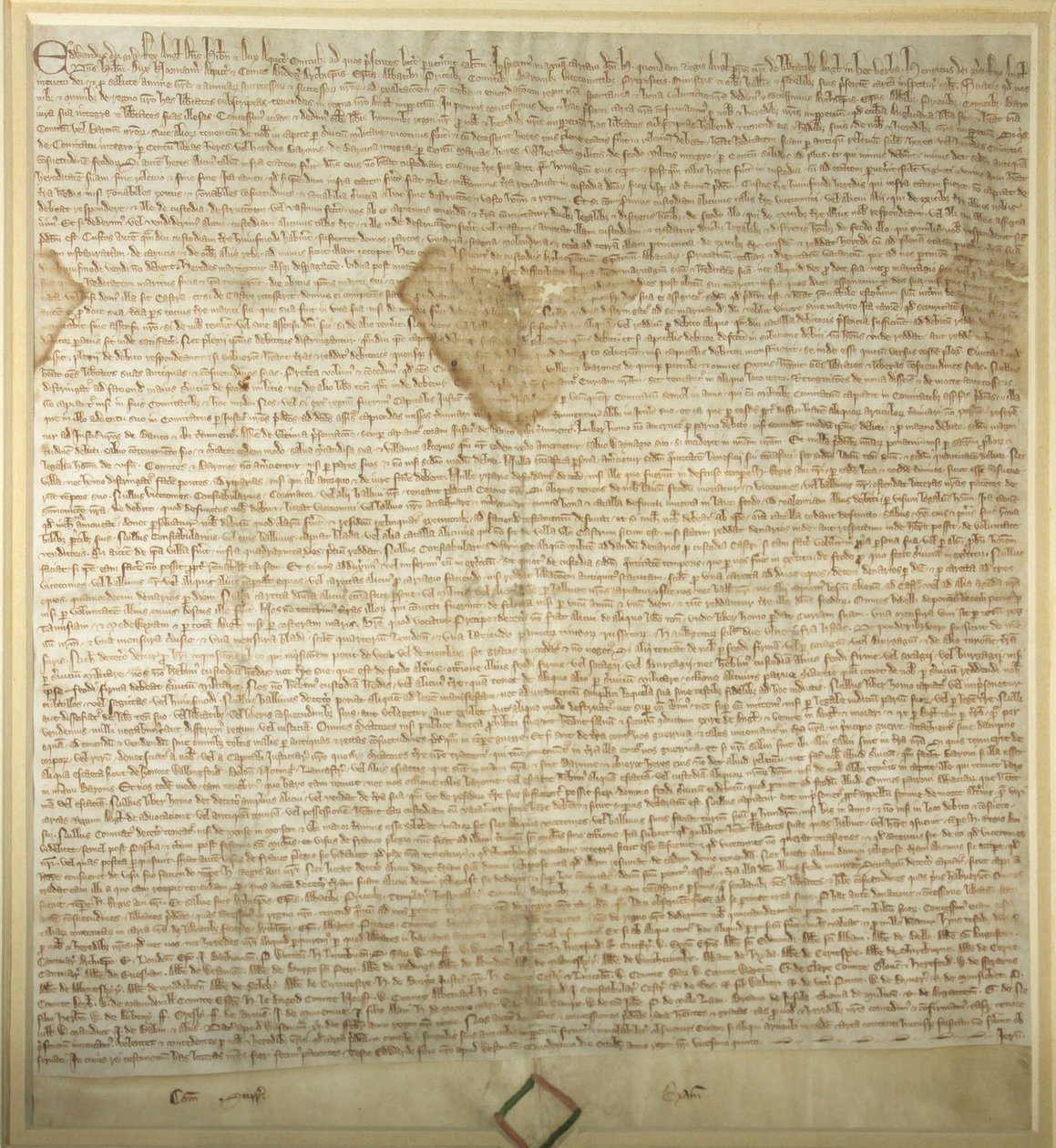 En kopi fra 1297 av Magna Carta som er utstilt i Members Hall of Parliament House av JJ Harrison