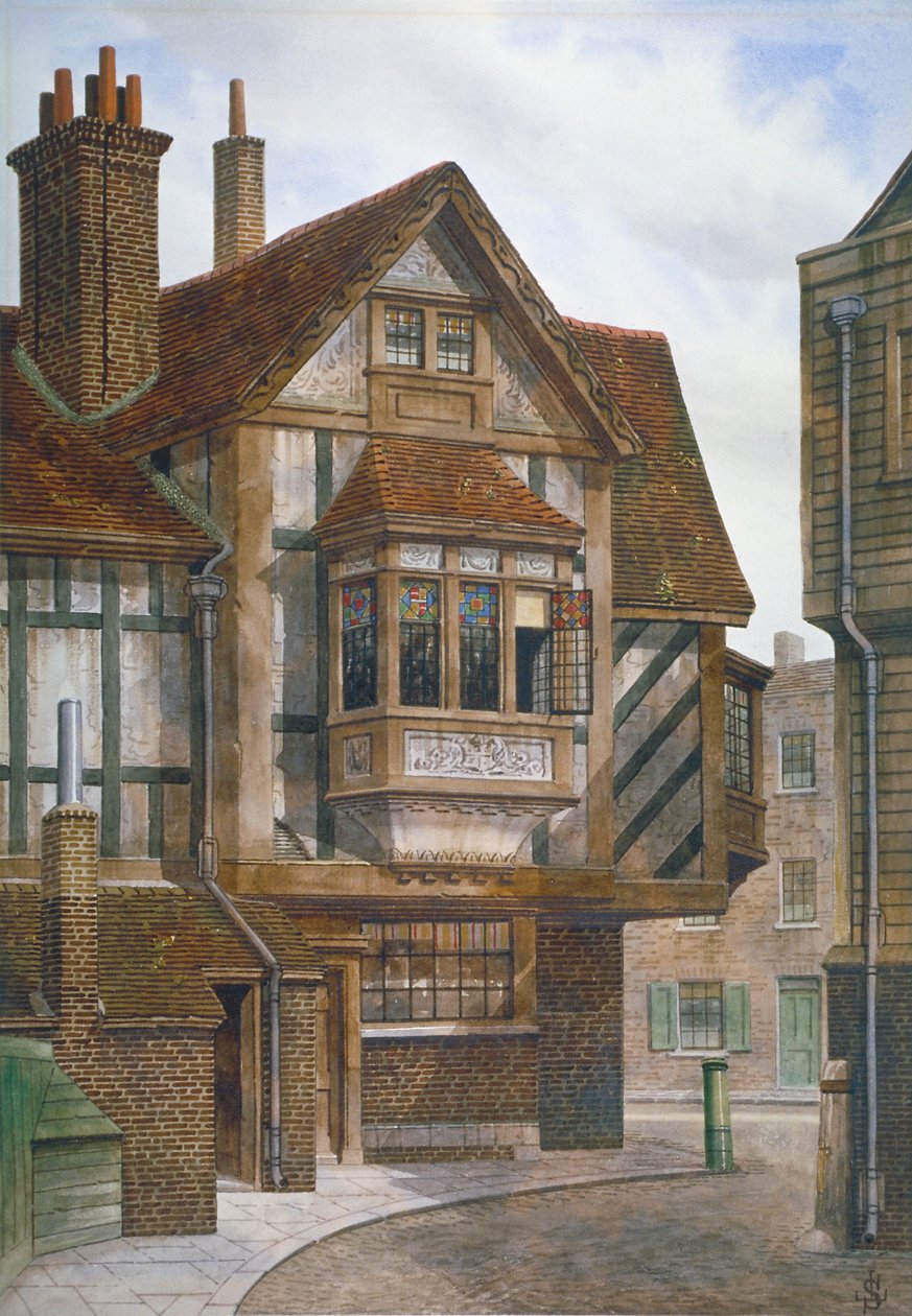 Hus i Bishopsgate, City of London, 1860. av JL Stewart