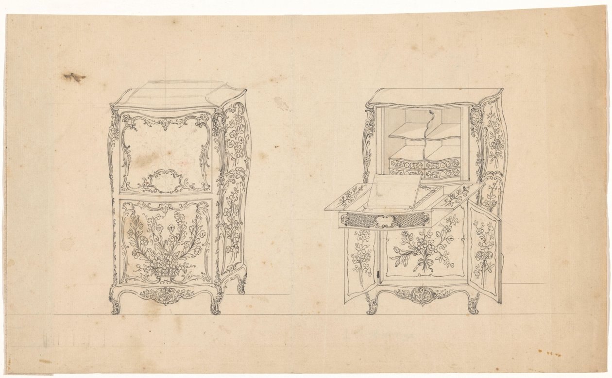 To sekretærer av J.L. Th. Baijer (attributed to)