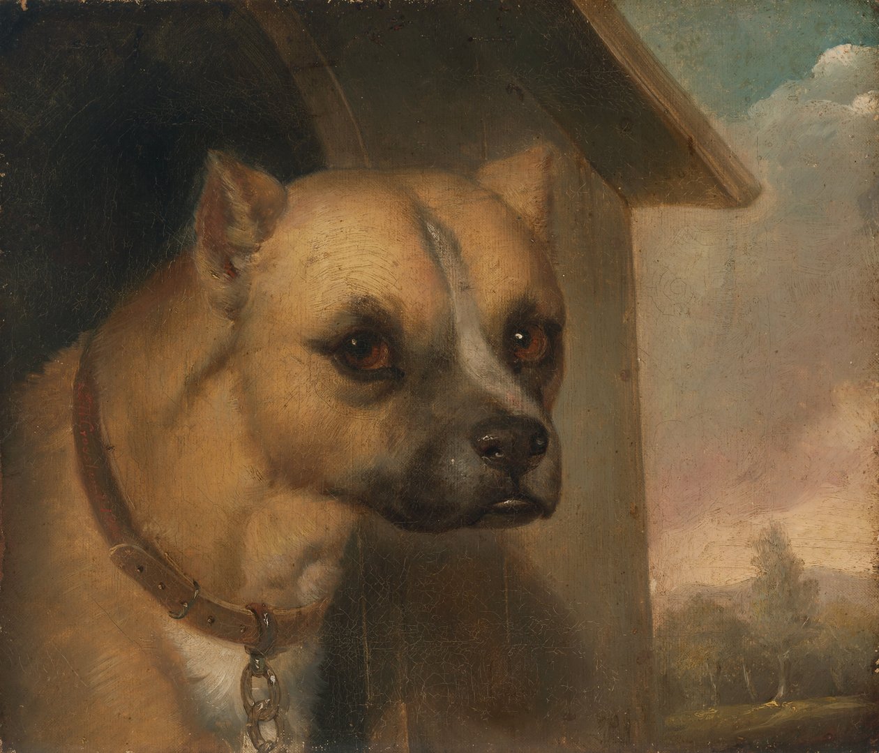 Staffordshire bullterrier tilhørende pastor John Gower av J.M. Crossland
