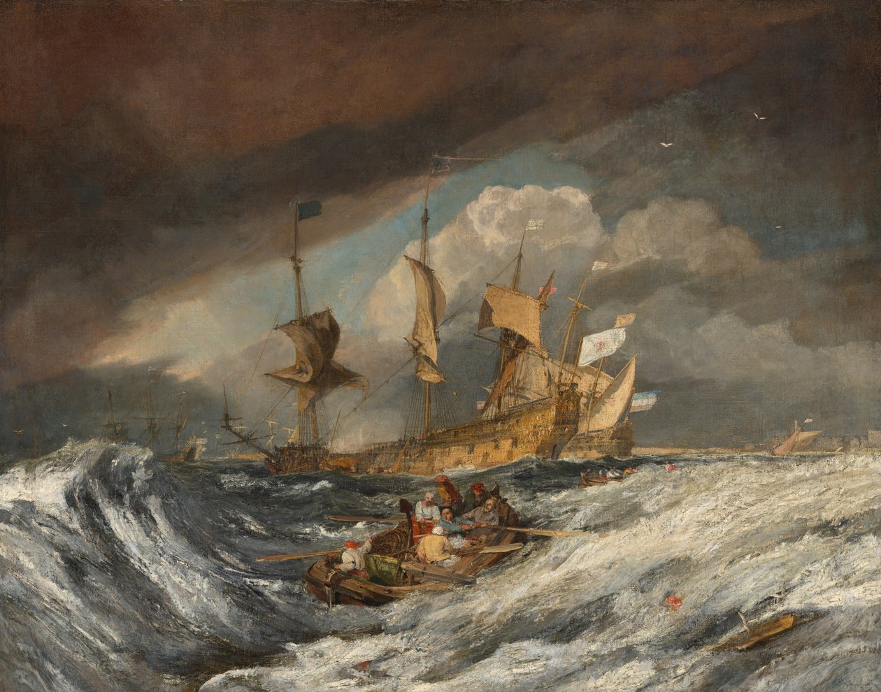 Båter som bærer ankre til de nederlandske krigsmenn, ca. 1804. av Joseph Mallord William Turner
