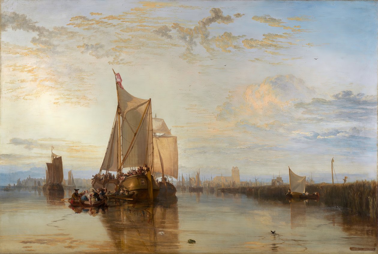 Dort eller Dordrecht: The Dort Packet-Boat fra Rotterdam Becalmed, 1818. av Joseph Mallord William Turner